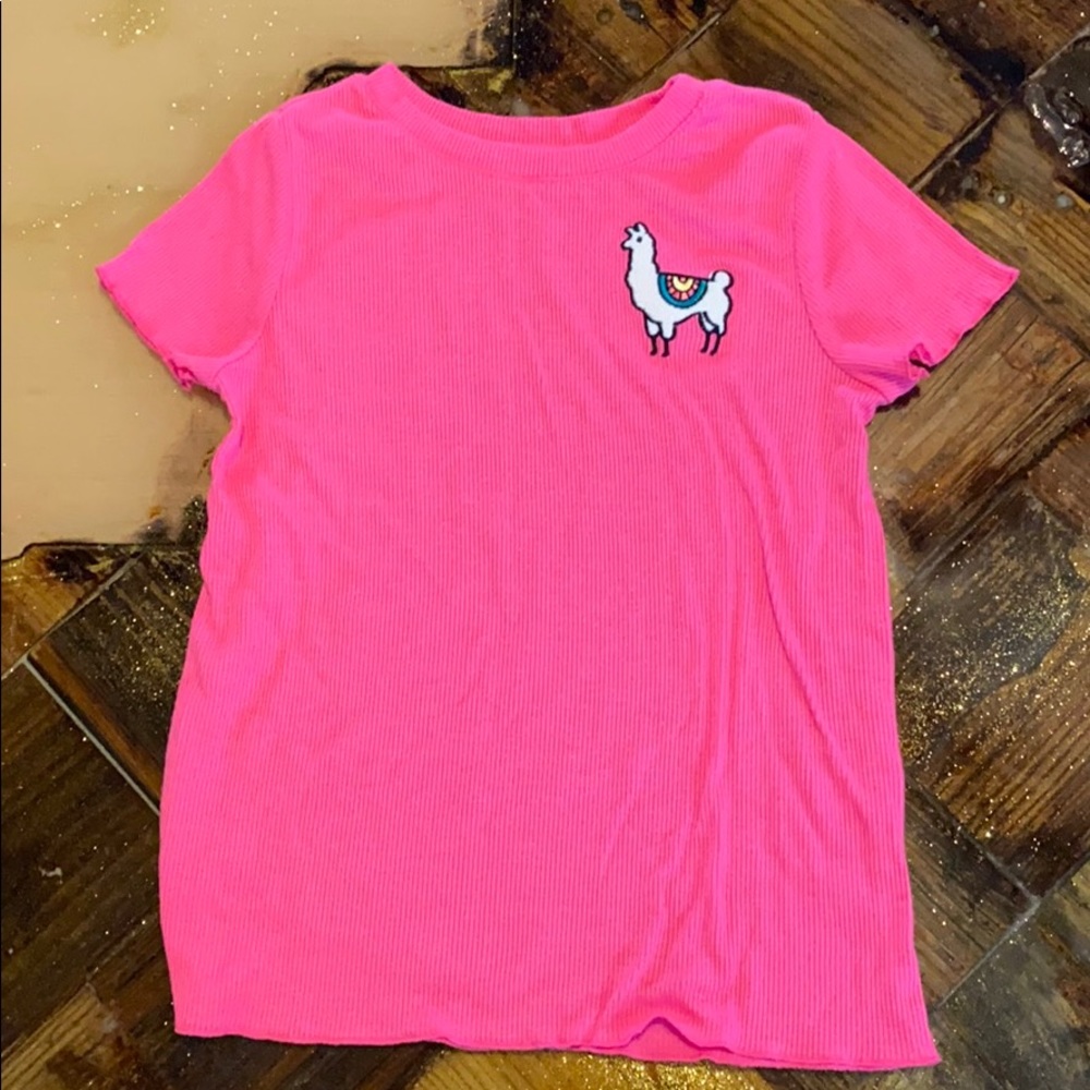 Pink llama tee